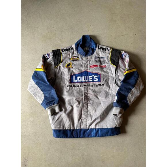 VTG Lowe's Blue Gray Nascar Racing Jacket Sz XL